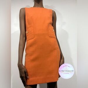 TORY BURCH Sleeveless Shift Mini Dress in Orange